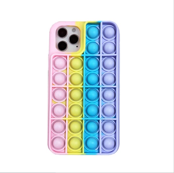 iPhone 12 / iPhone 12 Pro -kuori - Pop it Fidget Monivärinen rosa/blå/gul/vit