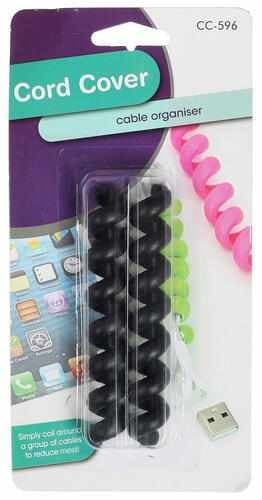 2-Pack - Kabelfodral Spiral – För Smidig Sladdhantering! Svart