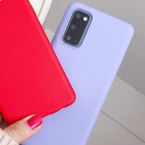 Samsung Galaxy S20 case - silikoni-mikrokuitu röd