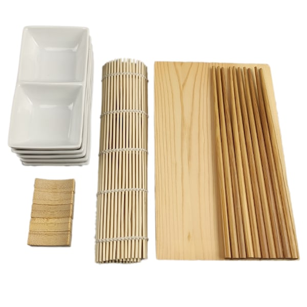 Sushi Serving Kit - Vähemmän helppoa Viisi vierasta + Kaksiosainen neliö Vit