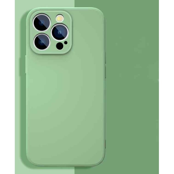 iPhone 13 Pro Max Skal - Mikrofiber Silikon Ljusgrön