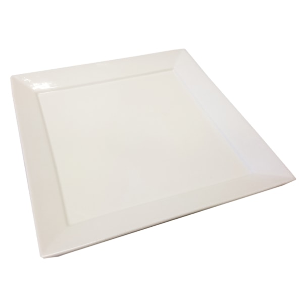 Kvadrat Porslins Assiett - Liten - 12 pack Vit
