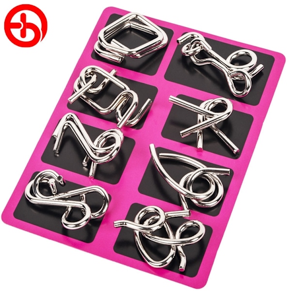 Aivojumppa - Metallipalapelit - Erillinen 8-pack vaaleanpunainen väri