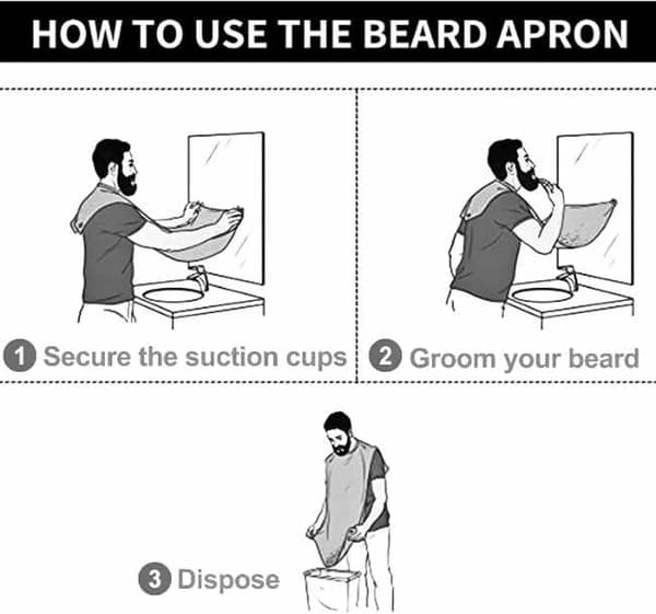 Barberforklæde - sort/hvid Svart