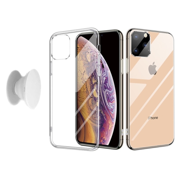 iPhone 11 Pro Max -kuori ja sormenpidike - Suojaa ja mukavuutta - Valkoinen