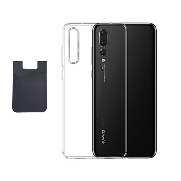 Huawei P20 Skal & Korthållare - Skydd & Smidig Korthantering - Svart