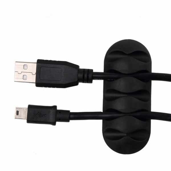 2-pack - Itseliimautuva kaapelipidike - Viisi kaapelia Grå