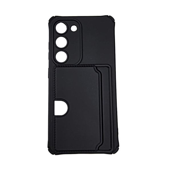 Samsung Galaxy S23 Plus Cover - Kortholder i mikrofiber og silikone i sort