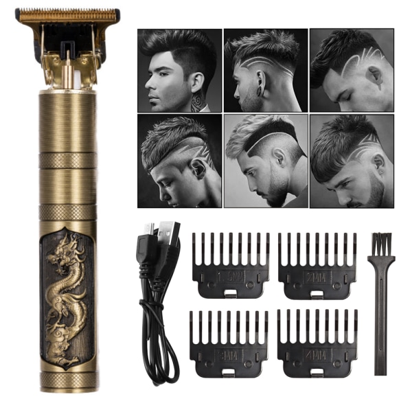 Hair & Beard Trimmer Deluxe Kit + ilmainen kampaamo esiliina - Drake