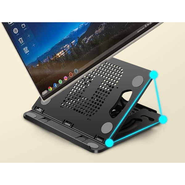 Laptopstativ med otte justeringshøjder / 360-graders drejelig base 10 stk. Black