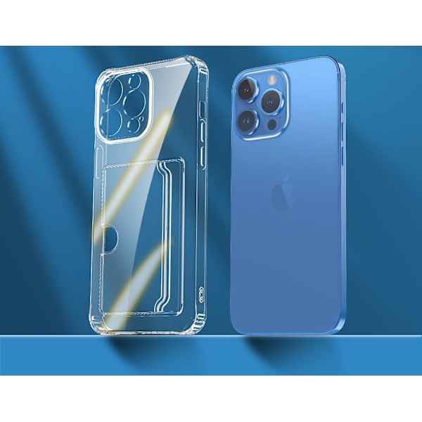 iPhone 11 läpinäkyvä kotelo, jossa on sivukorttipidike - Kestävä ja kevyt