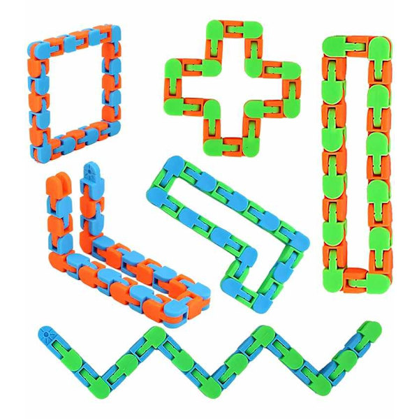 Fidget Toys - Fidget-lelu - Kaareva kisko grön/orange