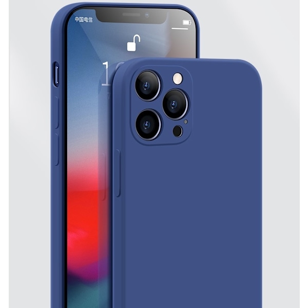 iPhone 13 Pro-skal - mikrofiber-silikone Dark blue