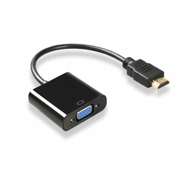 Kaapeli - HDMI (uros) - VGA (naaras) sovitin Svart