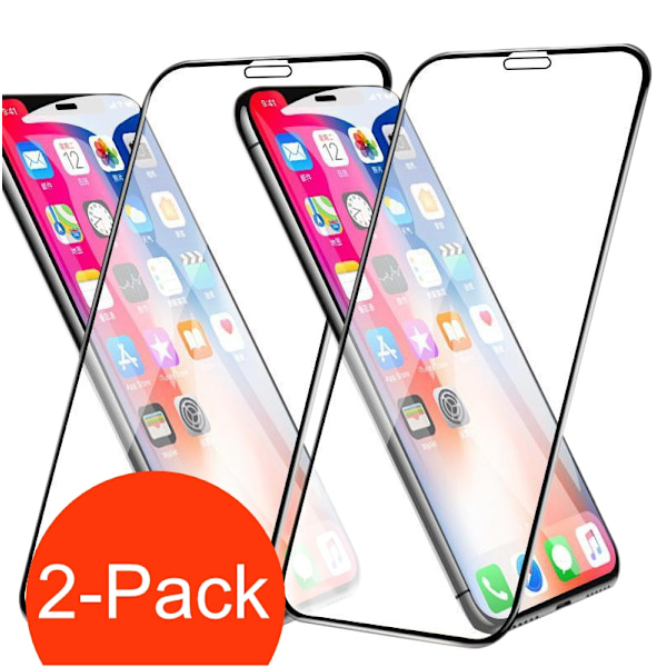 2-pack - iPhone 11/XR korkealaatuinen karkaistu suojalasi näytönsuoja, täysi suojus