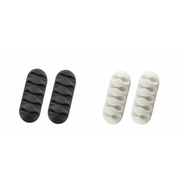 2-Pack - Kabelhållare Självhäftande - Fem kablar Gul