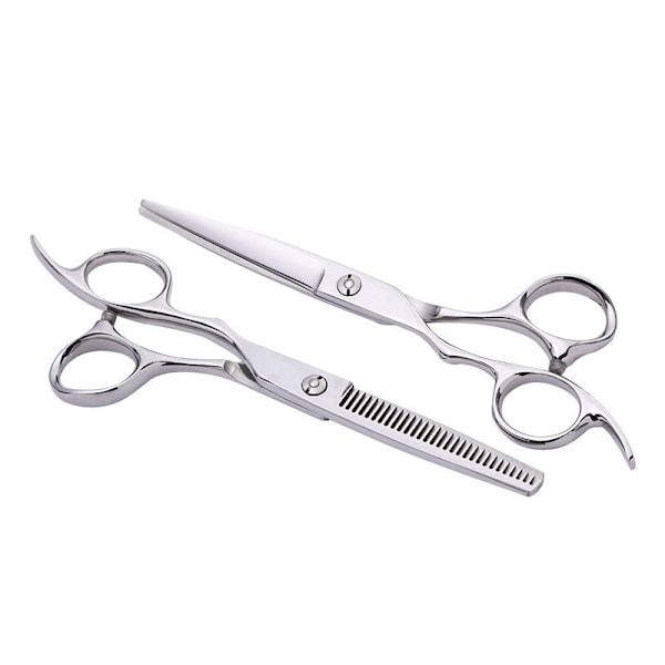 Professional kampaamo ja harvennus sakset deluxe 4 kpl Silver
