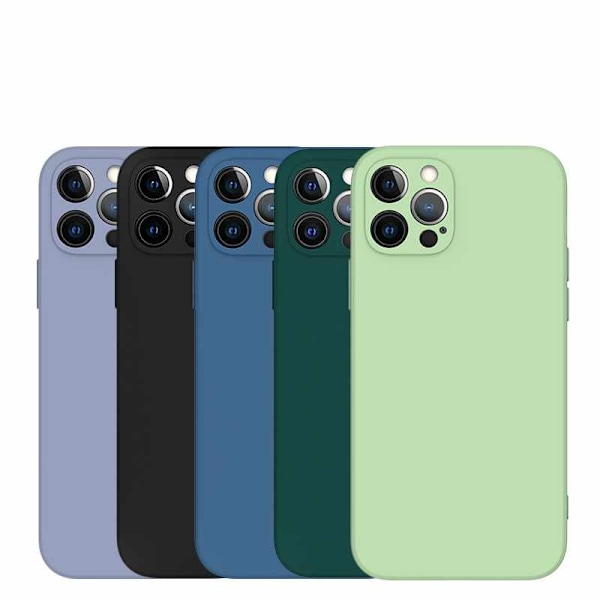 iPhone 14 Pro Max Skal - Mikrofiber Silikon Ljusgrön