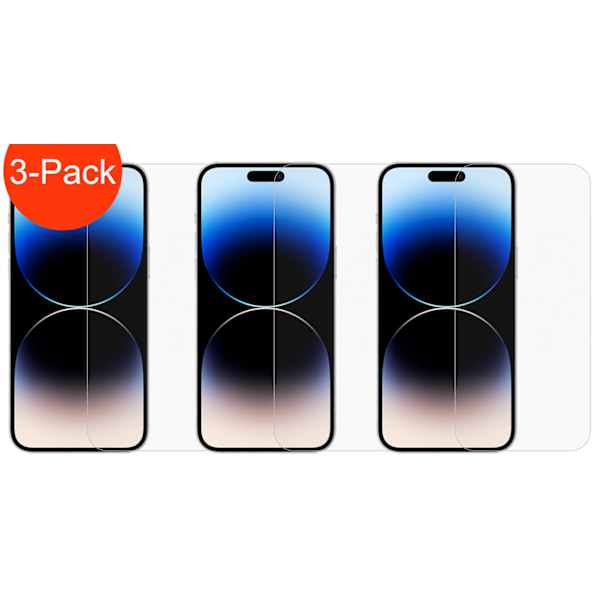 3-Pack - iPhone 15 Pro Hög Kvalitets Härdat Glas Skärmskydd