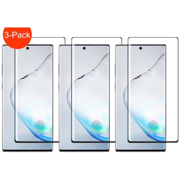 3-Pack - Samsung Galaxy Note 10+ Heltäckande Härdat Glas Skärmskydd