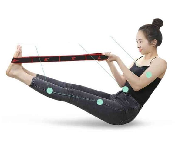 Yoga Pull Loop Strap - Stretchning / Träning Ben röd