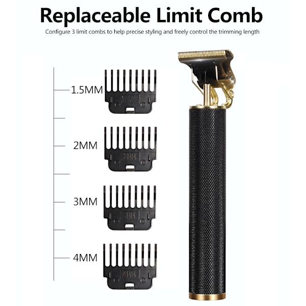 Hår & Skäggtrimmer Deluxe Kit + Gratis rakförkläde - Svart