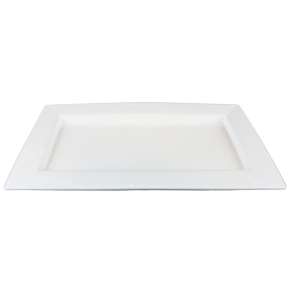Rektangulær porcelænstallerken - 6-pack Vit