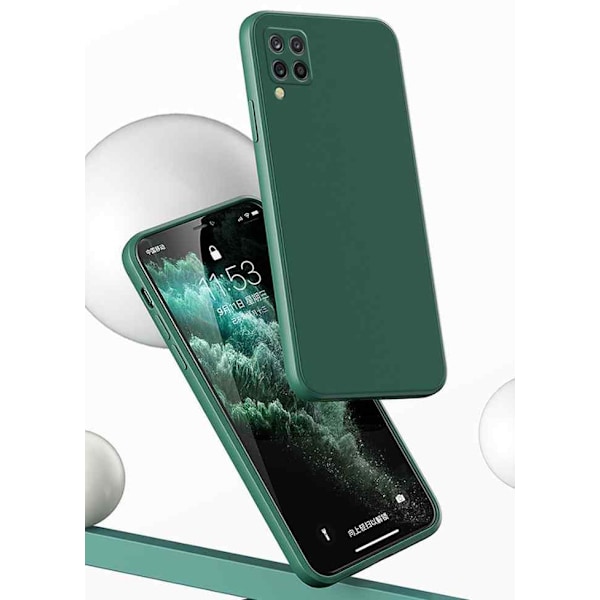Samsung Galaxy A12 Case - Microfiber Silicon Ljusgrön