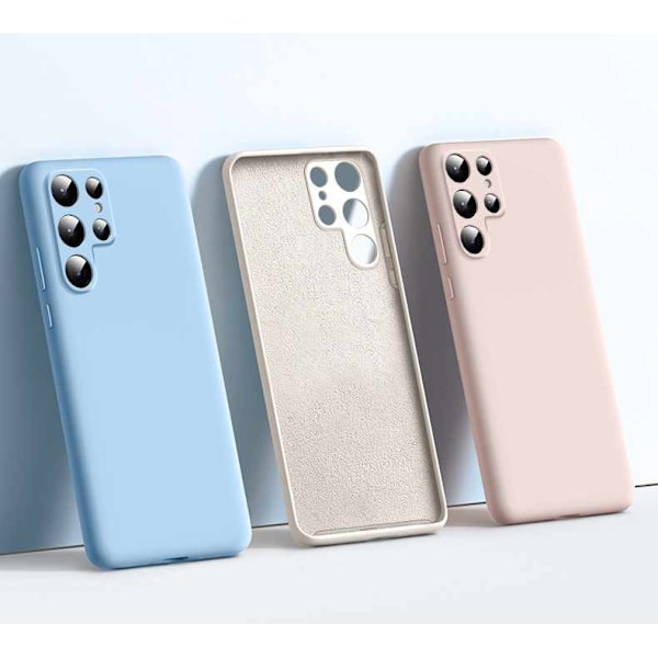 Samsung Galaxy S22 Ultra Case - Microfiber Silicone Blå
