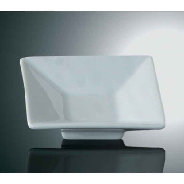 Mini porcelænsskål Dip Square Sloping - 20 pakke Vit