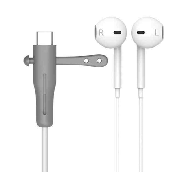 2-Pack - Kabelskydd - Hörlurar grå