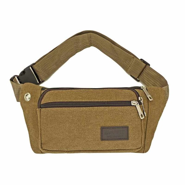 Taljetaske - 3 rum Canvas stof Flere farver Svart