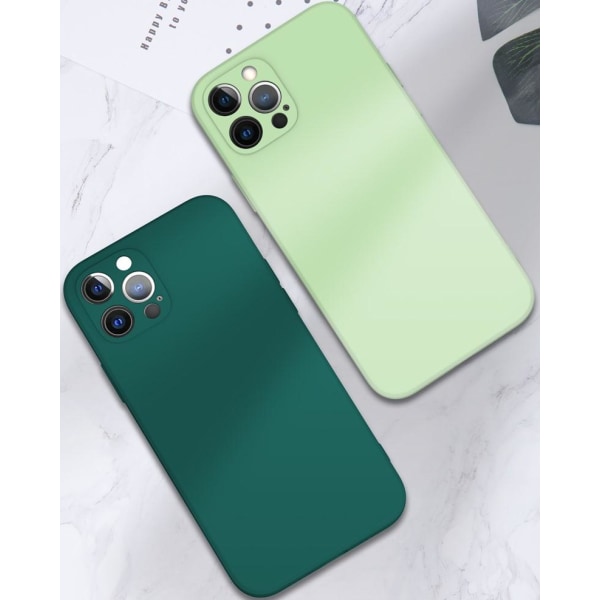 iPhone 13 Pro Max-skal - mikrofiber-silikone Light green