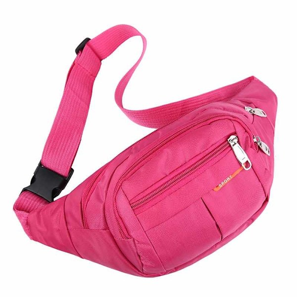 Vyötärölaukku - 3 osastoa Canvas Kolme väriä Rosa