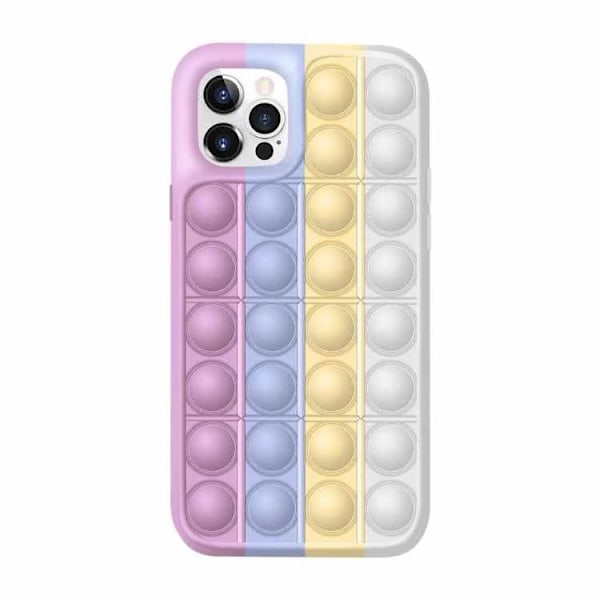 iPhone 12 / iPhone 12 Pro Skal - Pop it Fidget Multicolor rosa/blå/gul/vit