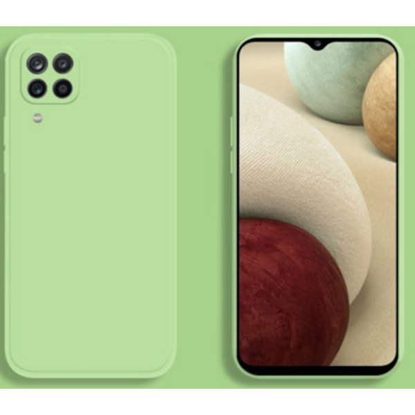 Samsung Galaxy A12 Case - Microfiber Silicon Ljusgrön