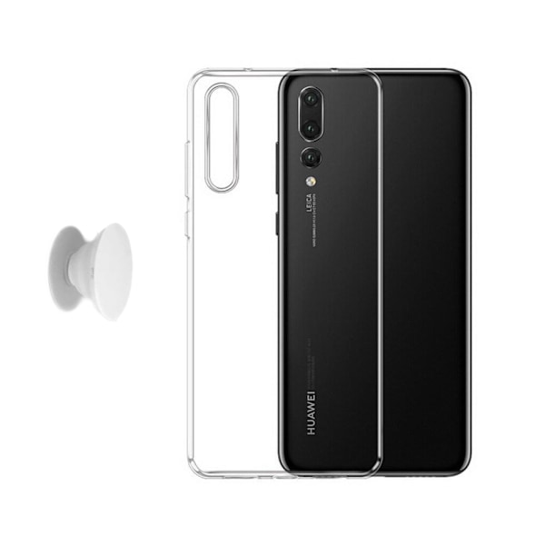 Huawei P20 Shell &Finger Holder - Suojaa ja mukavuutta - Valkoinen