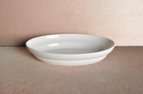 Stor Porslins Skål - Oval Rundad Kant - 3 Pack Vit