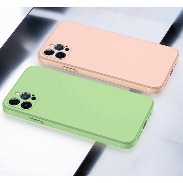 iPhone 14 Pro Max Skal - Mikrofiber Silikon Ljusgrön