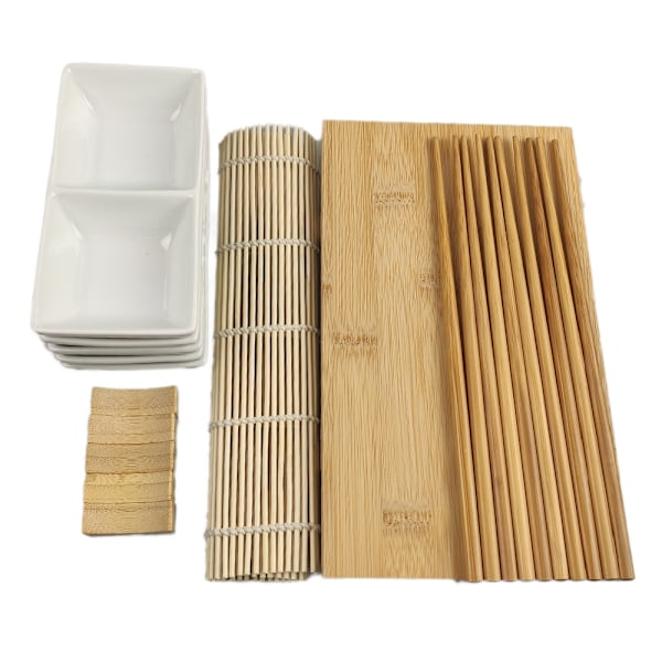 Sushi Serving Kit - Vähemmän High Five Guests + Kaksiosainen neliö Vit