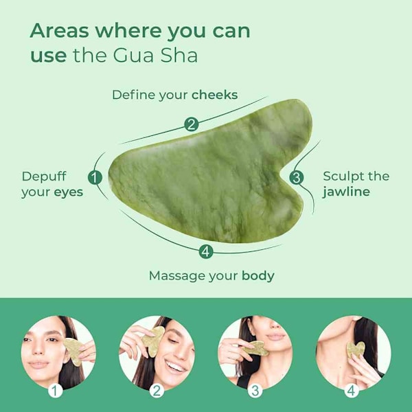 Gua Sha Scraper - Vihreä Suuret tunnisteet