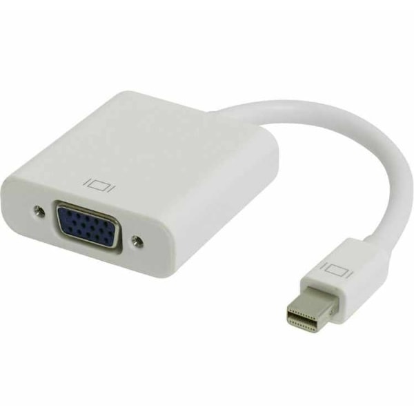 Mini DisplayPort (Hane) till VGA (Hona) Adapter – Vit Vit