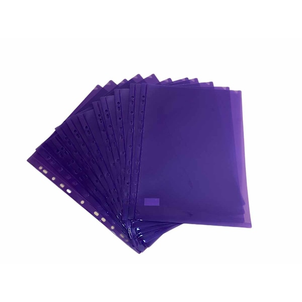 A4 plastlomme - hul 10-pak Red