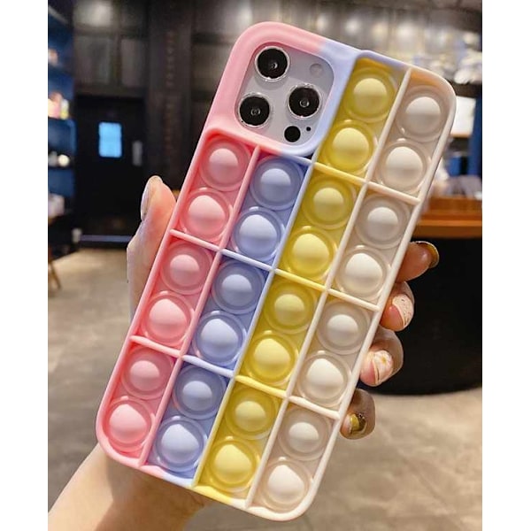 iPhone 11 / iPhone XR Skal - Pop-it Fidget Multicolor rosa/blå/gul/vit