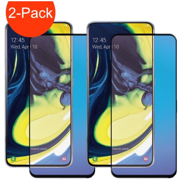 2-Pack - Samsung Galaxy A80 / A90 5G Full Cover karkaistu lasi näytönsuojain