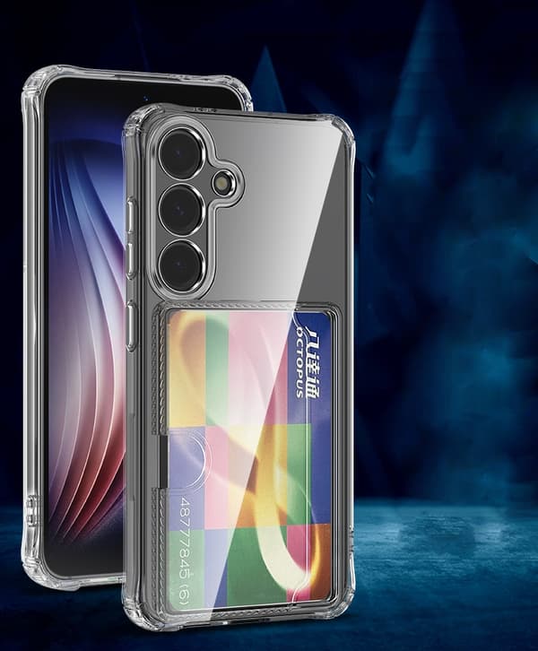 Samsung Galaxy S22 Plus Transparent Skal med Sid-Korthållare - Hållbart och Lätt