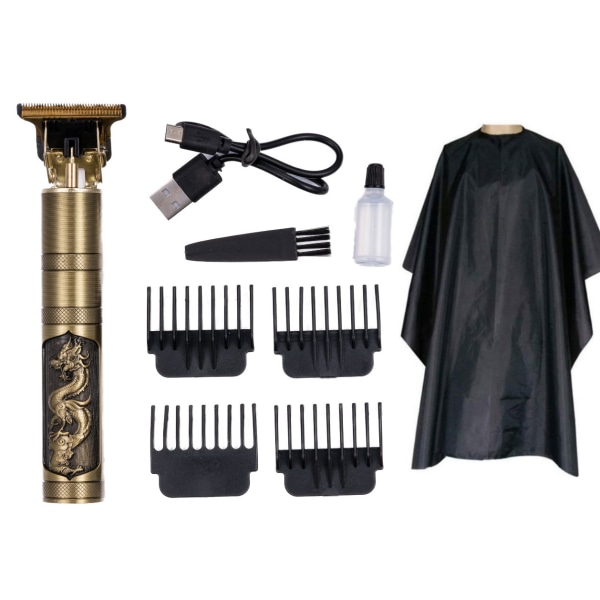 Hair & Beard Trimmer Deluxe Kit + ilmainen kampaamo esiliina - Drake