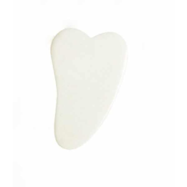 Gua Sha-skraber + jaderulle - hvid White