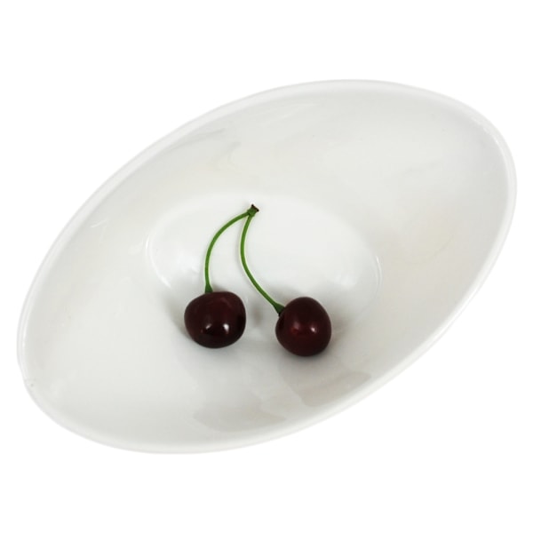 Porslins Skål Oval Ovanlig Form - 6 pack Vit
