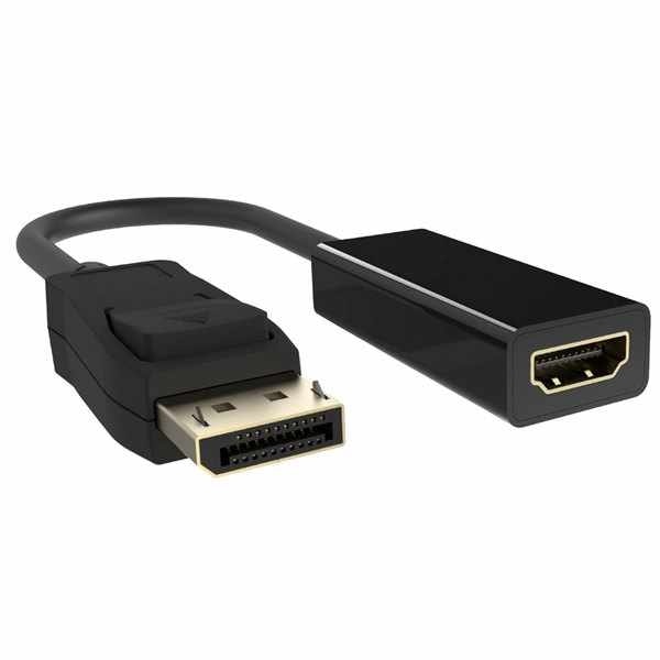 DisplayPort (han) til HDMI (hun) kabel - sort Svart